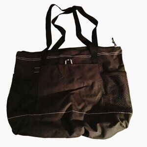 Gemline Black Tote Bag Mesh Pockets Brand Nylon Material